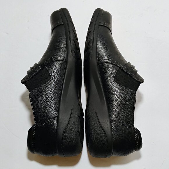 Clarks Unstructured Black Leather Round Toe Flats Loafers Shoes 7.5M - Picture 6 of 9